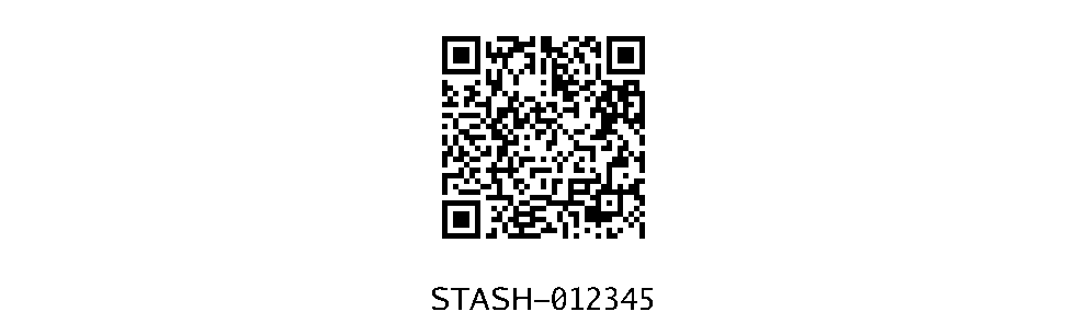QR, 29 × 89.8 mm, reference shown; synthetic Garage tools label